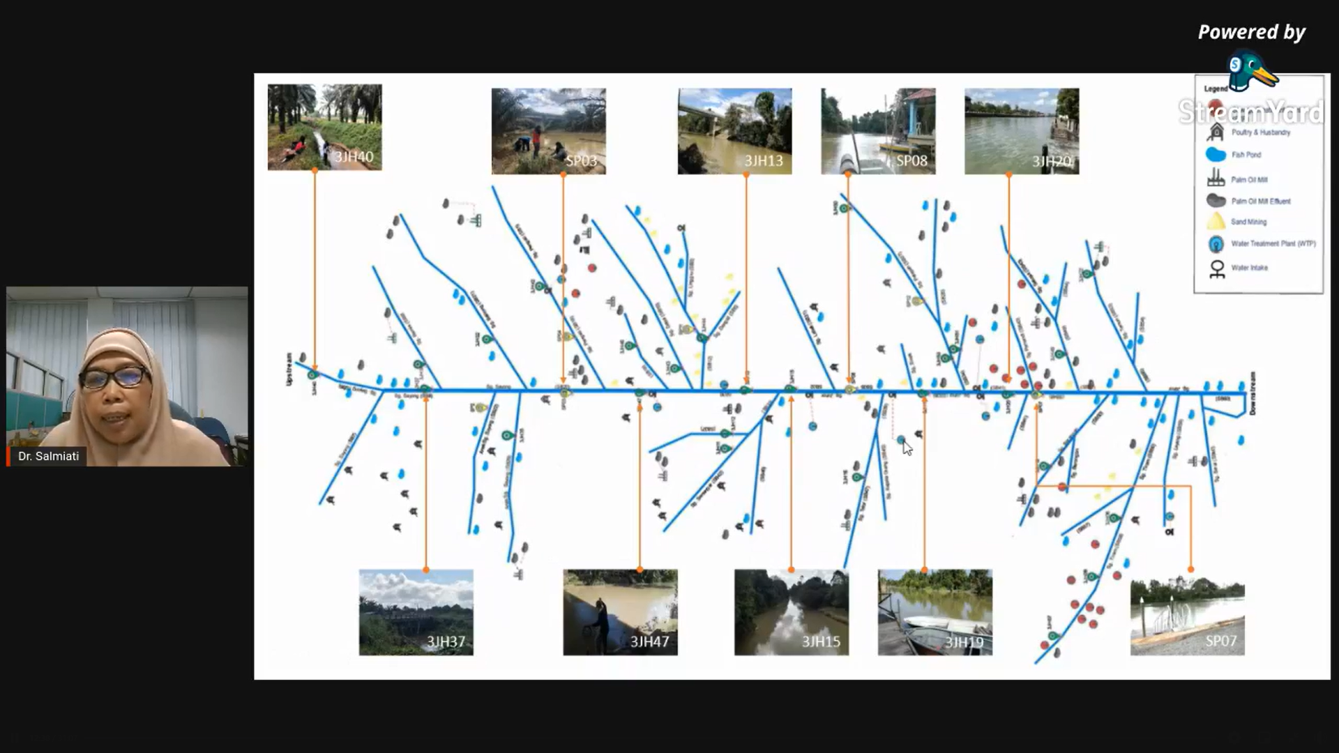 Image shows Dr Salmiati speaking during the online Water Quality Monitoring webinar